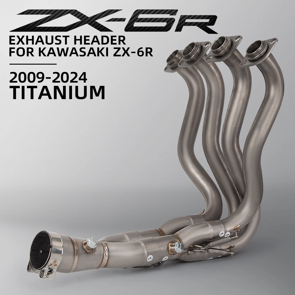 For Kawasakis ZX6R 2009-2024 Escape System Slip On Motorcycle Exhaust Modified Front Middle Link Pipe Connect Original Muffler