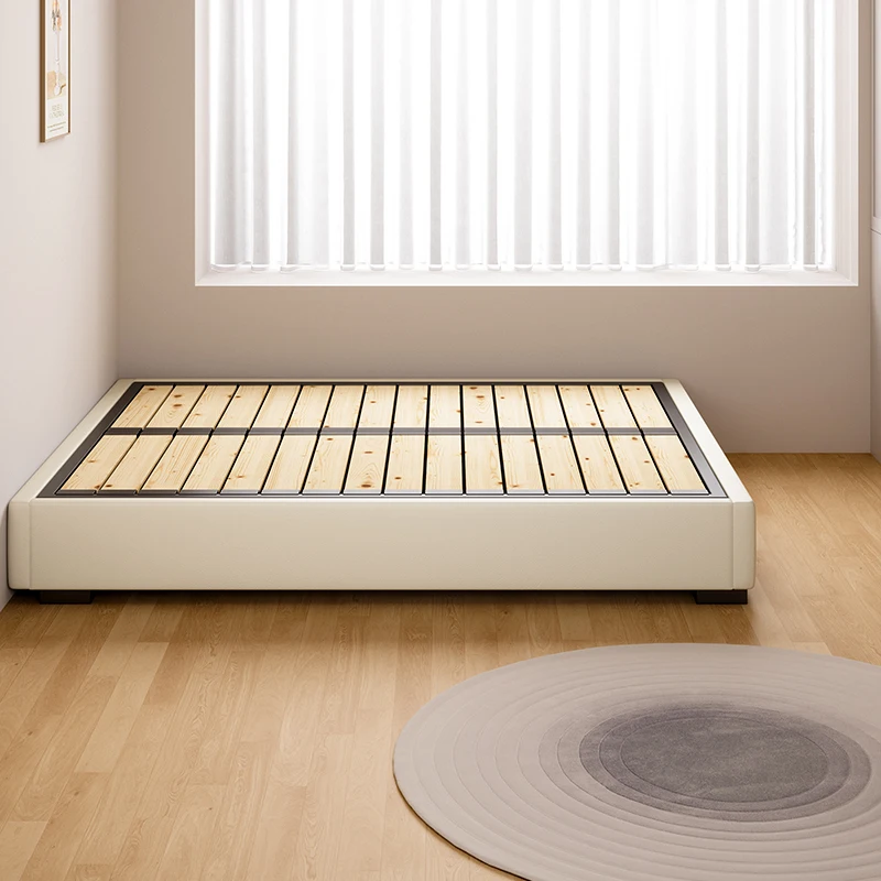 Minimalist Tatami Bed Japanese Cheap Kid Design Fashionable Double Bed Light Luxury Safe Cama De Casal Space Saving Furniture