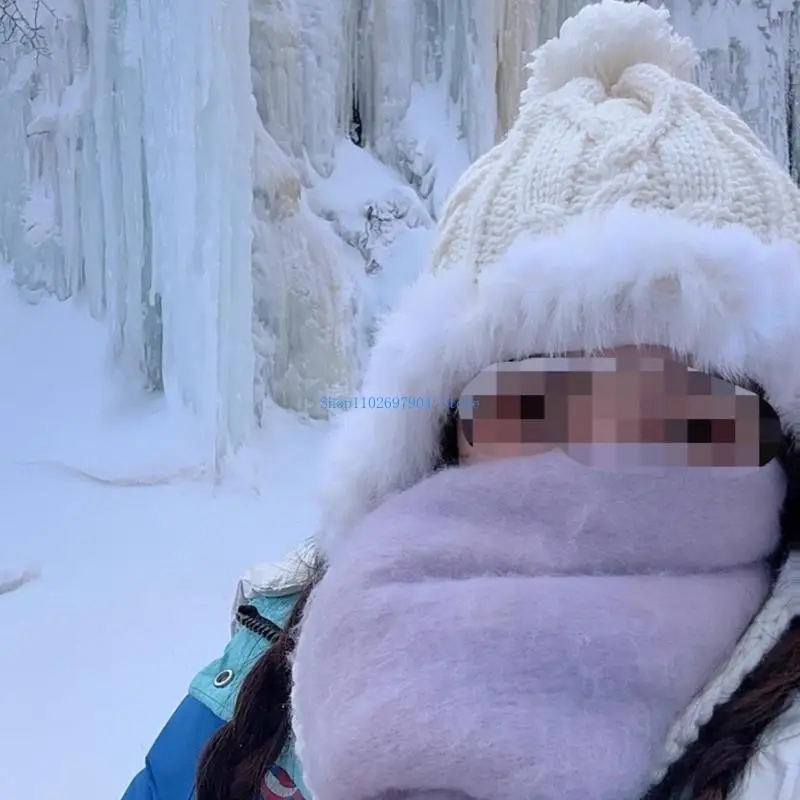 N7YF Bufanda elegante color liso con extremo borlas texturizadas para capas y protección para clima frío