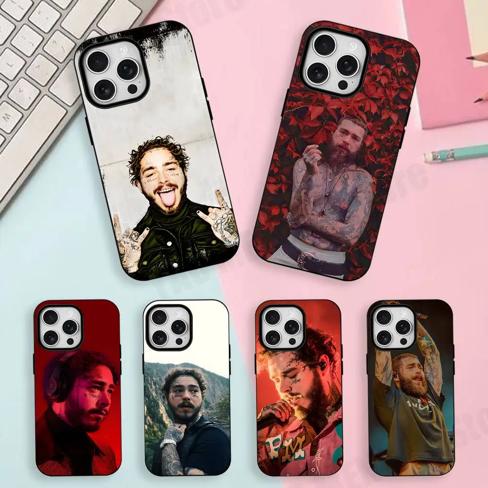 

P-Post-m-Malone Frosted Soft Silicone For Phone Case For Iphone 11,12,13,14,15,16,17 Pro Max XS Wireless Charge Magnetic Cover