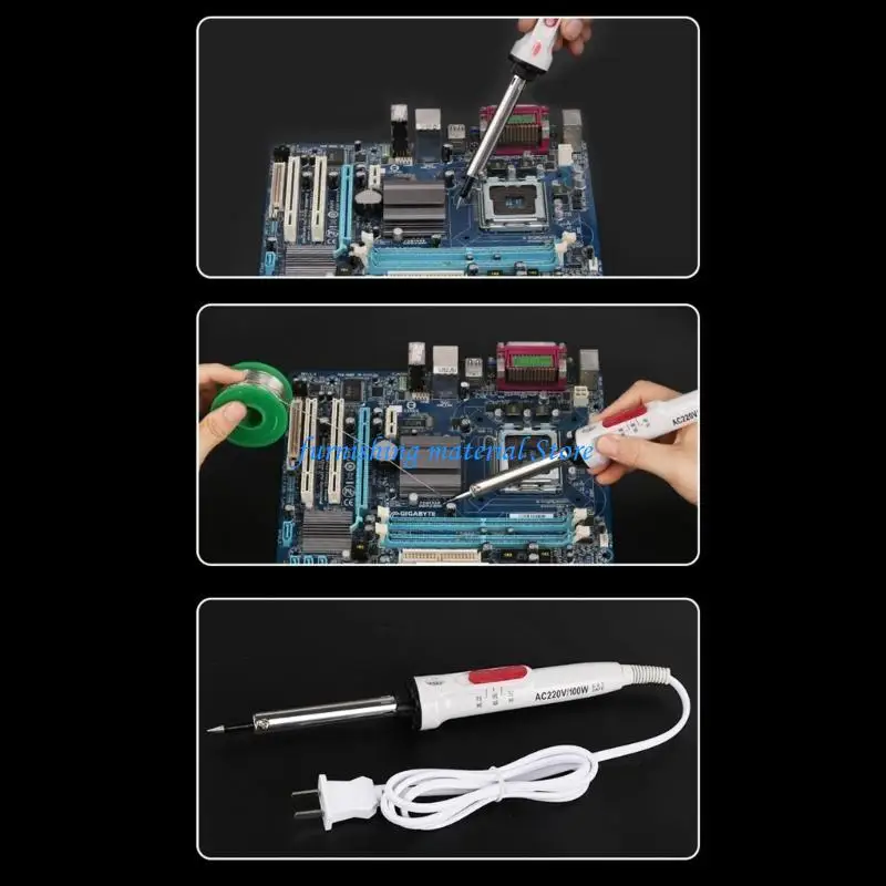 

Y5GD Industrial 60W Double Mode Temperature Welding Iron 30 Second Heating Ergonomic Nonslip Grip For Electronics Metalwork