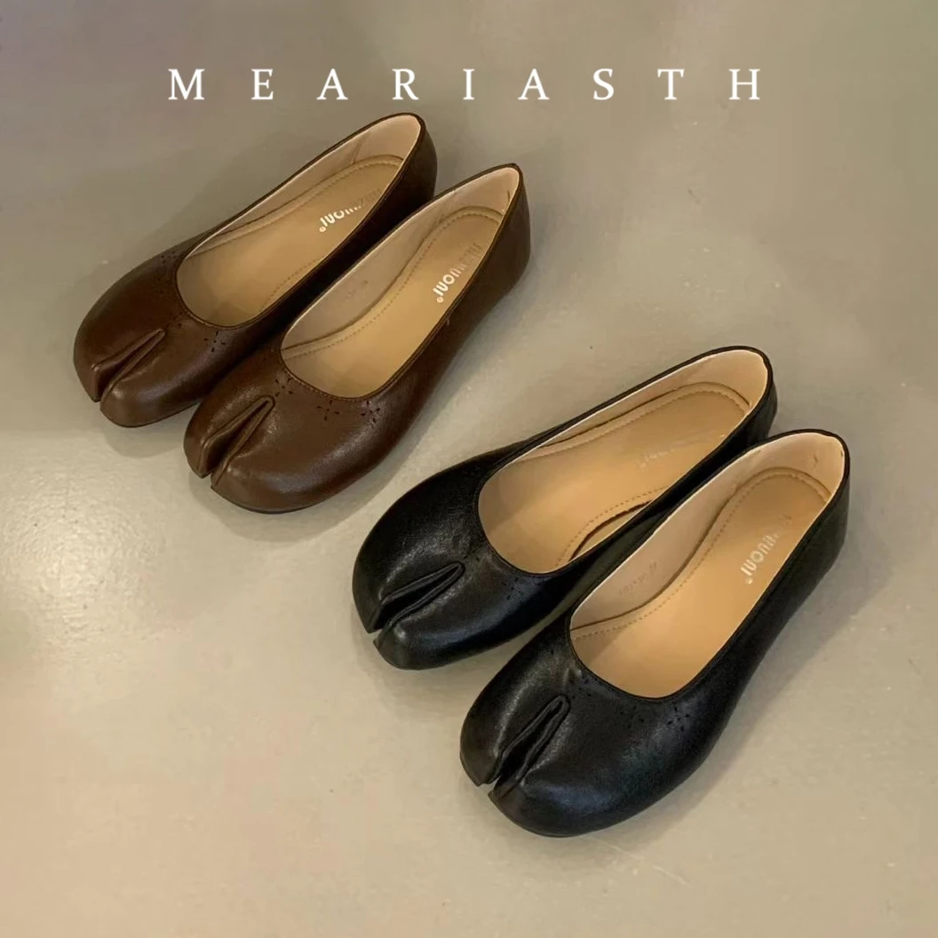 

New Split Toe Flats Ballet Shoes Woman Slip On Mary Janes Loafers Soft Bottom Moccasins Tabi Ninja Women Casual Shoes Mujer