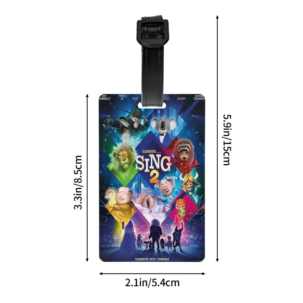 فيلم الغناء 2 علامات الأمتعة حقيبة الملحقات السفر المحمولة الأمتعة الصعود علامة التسمية حامل معرف اسم العنوان