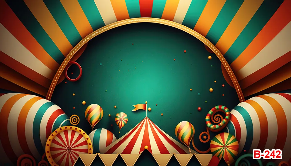 Tema del circo fondali fotografici spettacolo di carnevale spettacolo di scena colore bambini ritratto festa compleanno sfondi Studio Banner