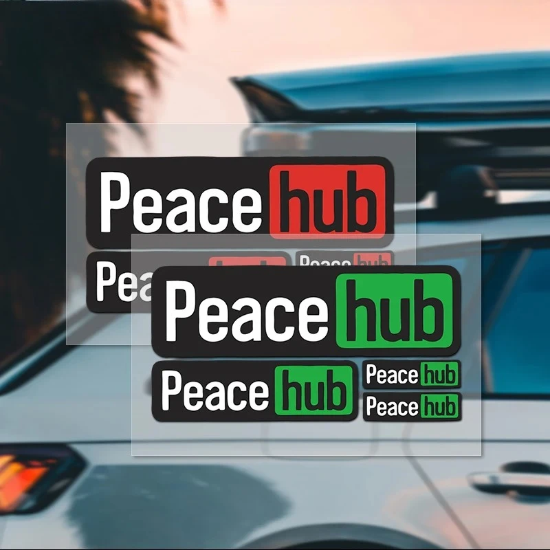 

1PC "Peace hub" Black&Green&White Vinyl Sticker DIY Decal for Car Window Laptop Accessories