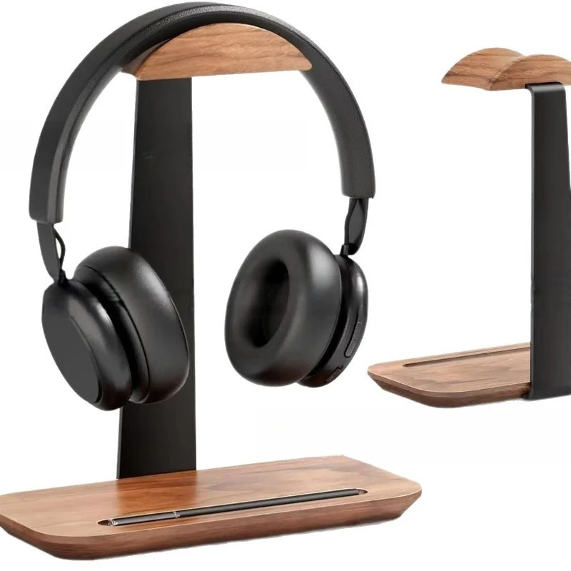 

Wooden earphone rack, home desktop game earphones, rack with mobile phone holder