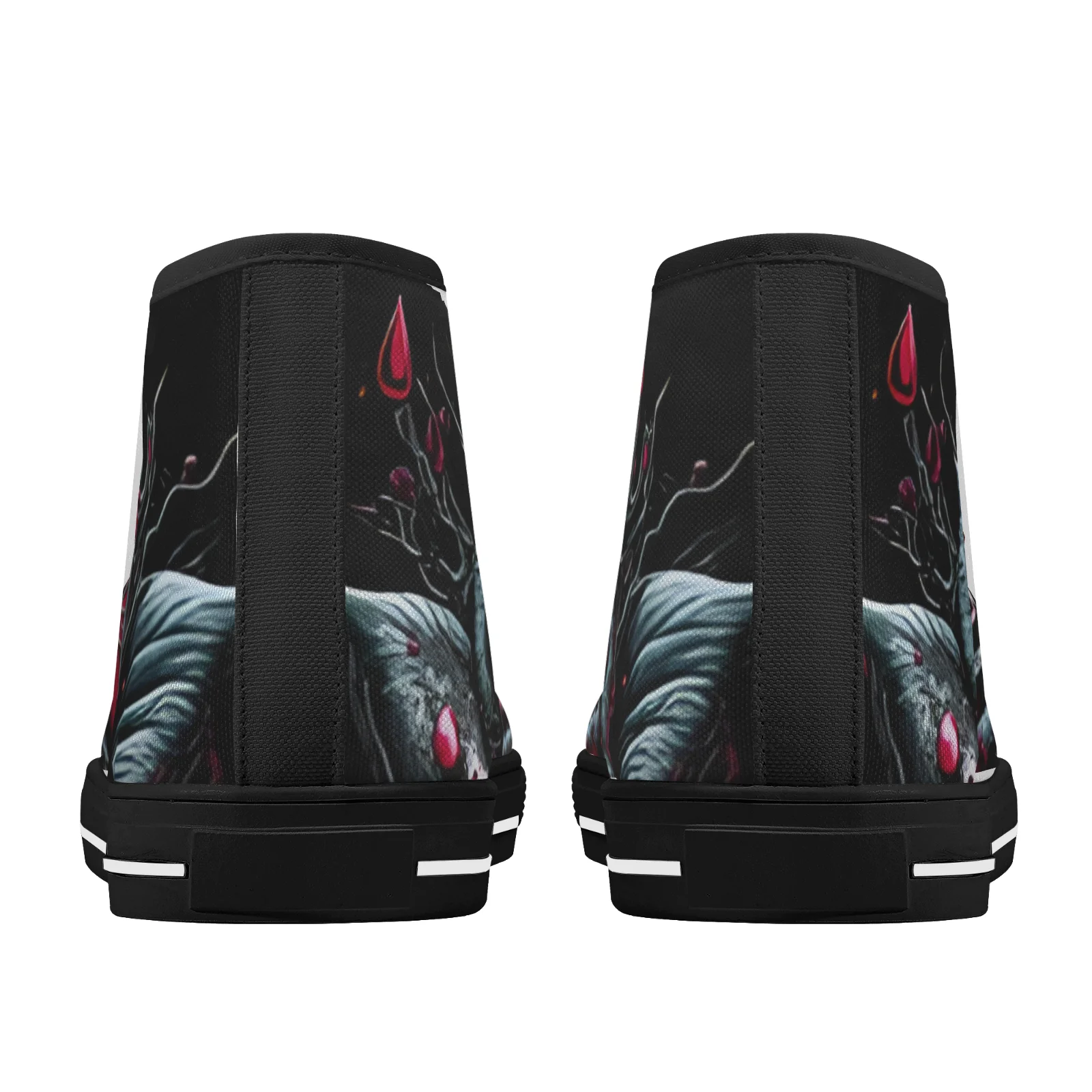 Custom Shoes Gothic Skull Prints Classic High Top Canvas Shoes for Men Women Vulcanized Shoes Flats Sneakers   Footwears