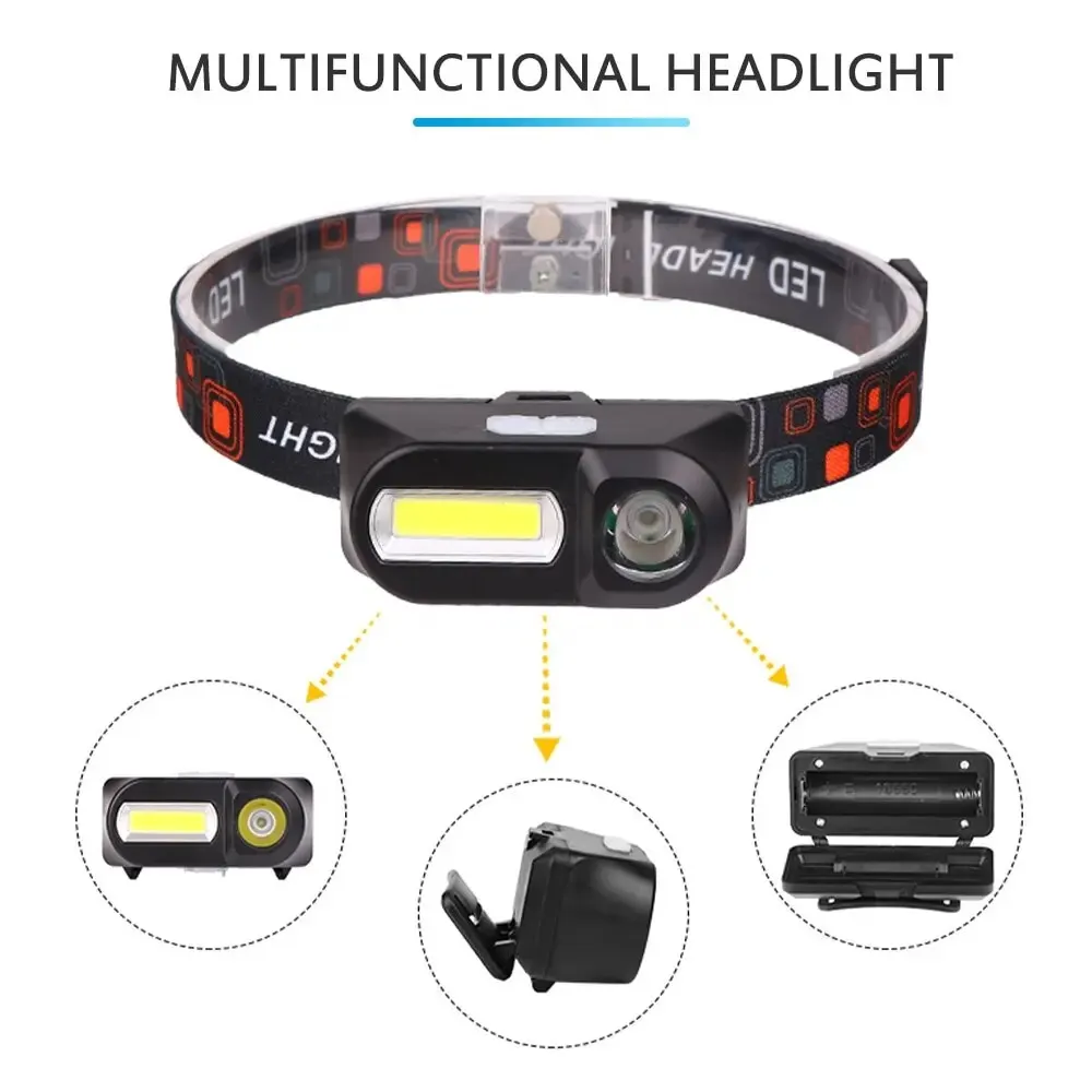 Outdoor Head Lamp Strong Light Cobled Multi Function Headlight USB Charging Head Mounted Flashlight Outdoor Night Fishing