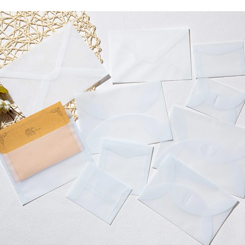 50pcs/lot Envelope Blank Translucent Retro Wedding Invitation Business Postcards European Giftbox Message Card Envelopes Letters