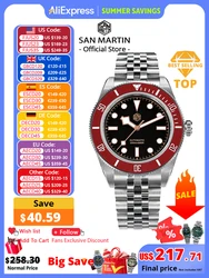 San Martin New 40mm BB Diver Watch Top Brand Classic Mens Watches NH35 Automatic Mechanical Sapphire Waterproof Reloj SN0128
