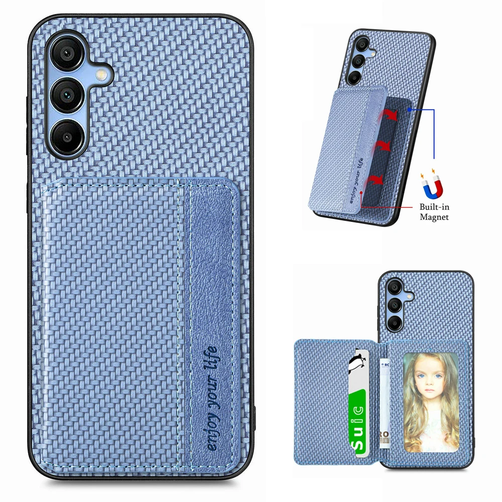 RFID Blocking Leather Magnetic Card Funda for Samsung Galaxy A55 5G 2024 Wallet Case Phone A 35 A15 A05S 05 A 55 A35 15 4G Coque