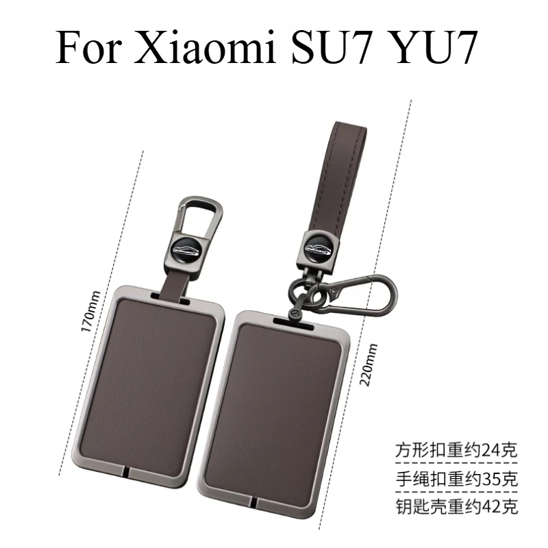 For Xiaomi SU7 YU7 NFC Card Key Case – Leather Card Holder Wallet with Zinc Alloy Keychain Anti-Scratch Protective Cover