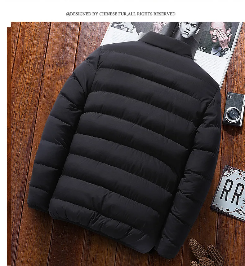 New Men's Thick Warm Parka Jackets Autumn Winter Casual Men's Outwear Coats Solid Male Windbreak Cotton Padded Down Jacket M-5XL