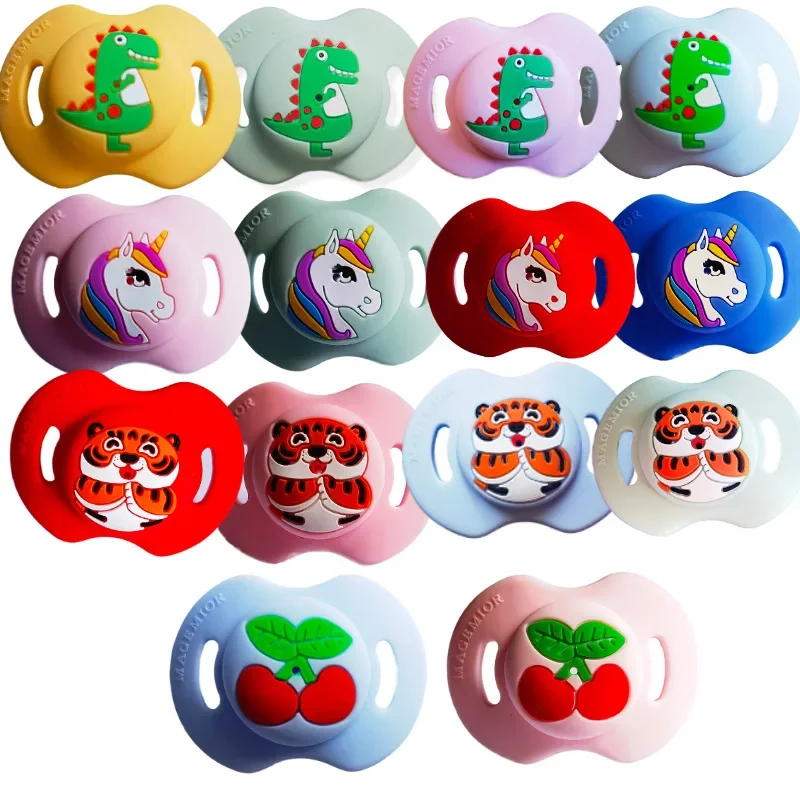 

Baby Silicone Pacifier Cute Animal Pacifier Dummy Nipple Teethers Dinosaur Tiger Toddler Pacy Orthodontic Soother Pacifier