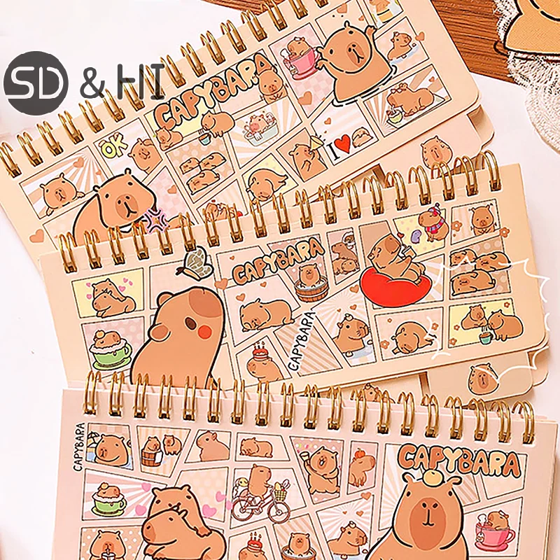 

Kawaii Stationery Office Accessories School Supplies Mini Portable Notebook Small Notepad For Daily Notes Capybara Diary