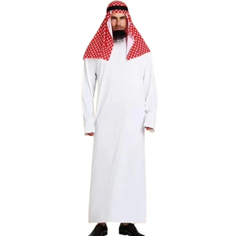 

Middle East Rich Man Dubai Style Wedding Groomsmen Costume Long Robe Party Cosplay Performance Suit For Birthday And Wedding