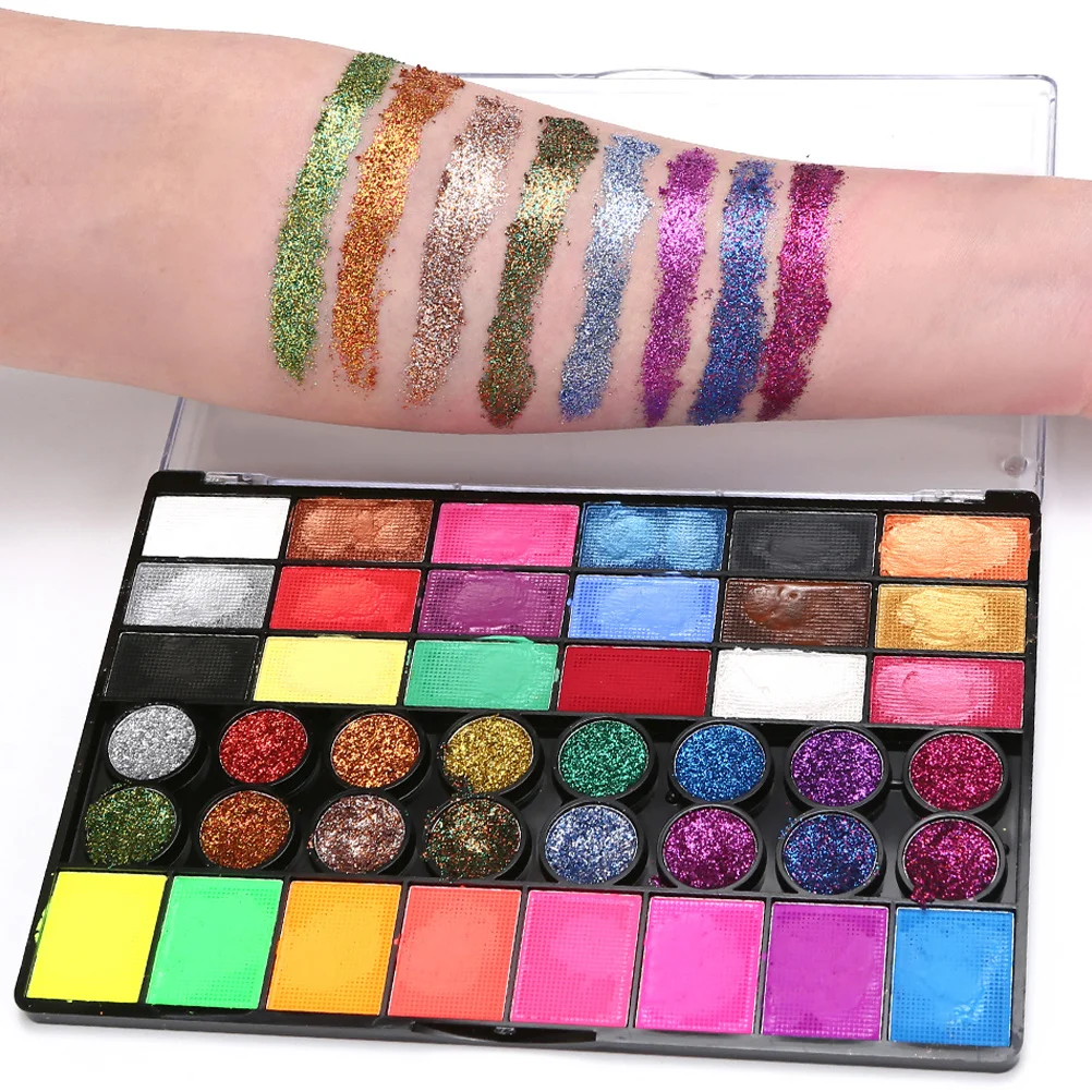 مجموعة واحدة من أدوات طلاء الوجه متعددة الألوان للمكياج، صبغة آمنة للوجه لمهرجان الحفلات التنكرية #3