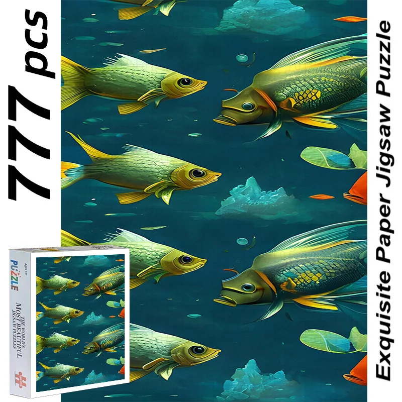 

Изысканная головоломка в штучной упаковке Lucky 777, школьная головоломка с подводной рыбой - головоломка с рыбой для плавания в воде, Рождество, Пасха,