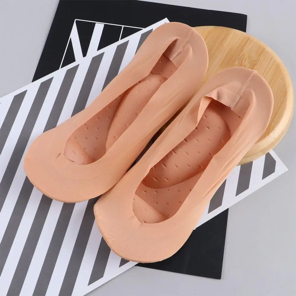 Summer Insoles Ice Silk Foot Massage with Gel Pads Sock Slippers 3D Socks Invisible Socks Arch Support