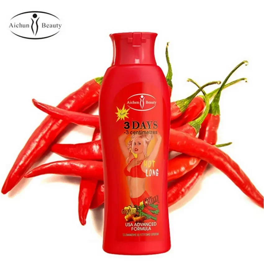 Aichun Slimming Cream type pepper Chili And Ginger Stubborn Fat Burn Potent Lose Weight Burning Fat Cream Lift Firming Oil 200ml