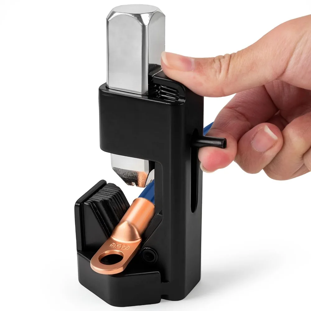 

Инструмент для обжима клемм из нержавеющей стали с пружинным механизмом, ударопрочный молоток-обжимник, карманный обжимной инструмент для аккумуляторных клемм