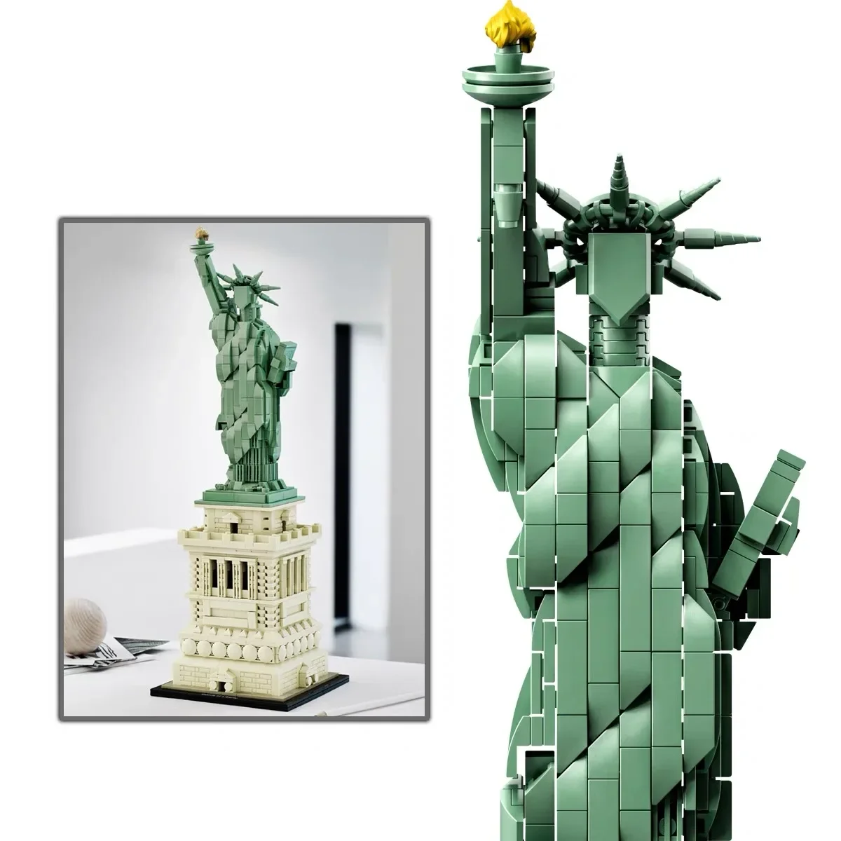 1685 Pieces Architecture Statue of Liberty Large Collection Building Set Model Gift for Kids and Adults Compatible 21042