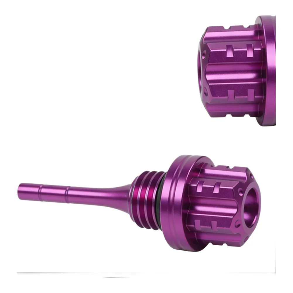 Purple Hexagonal Dipstick Motorcycle Oil Maintenance Tool Aluminum Alloy Dipstick Lightweight Oil Dipstick Stylish Appearance
