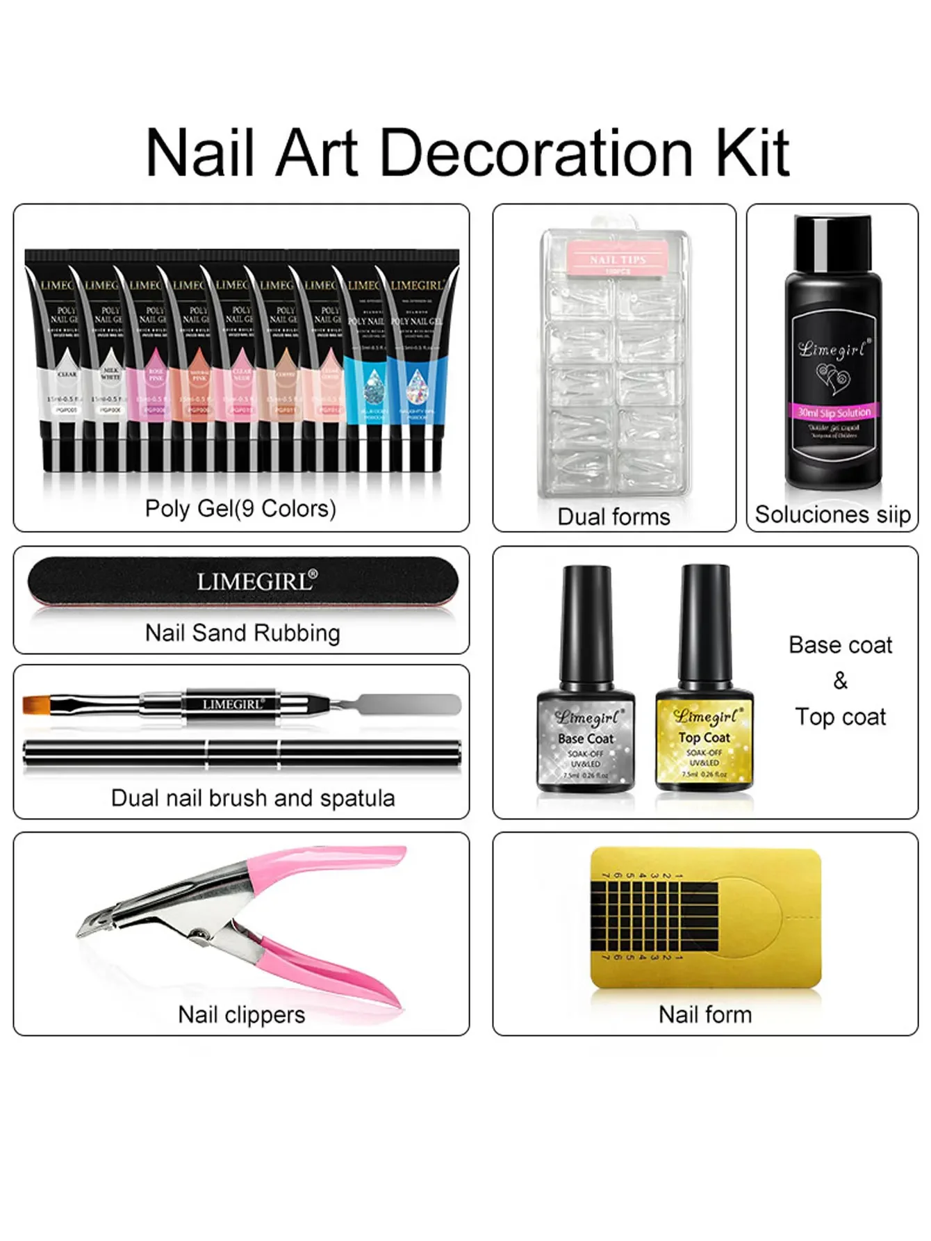 15ml Nail Extension Gel Set Without UV Lamp Full Manicure Set Slip Solution Nail Art Quick Extension Gel Tool Set