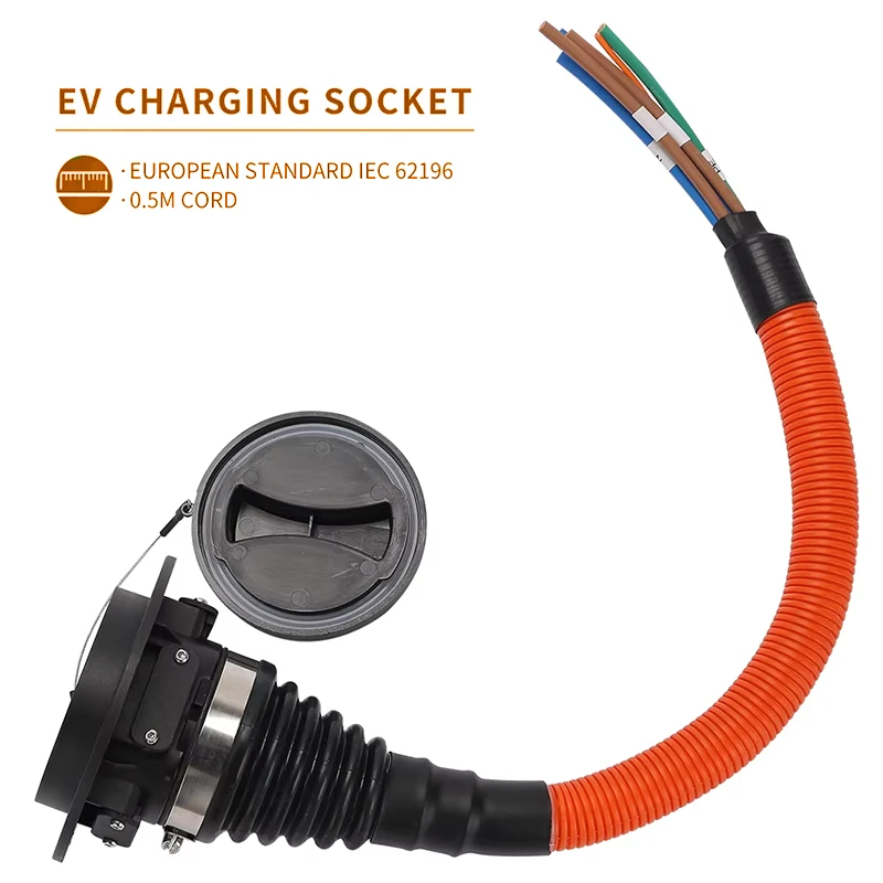 WUFEN-Chargeur de voiture électrique, prise mâle EV, type 2, entrée latérale, prise IEC 250, 16A, 32A, 380V-62196 V