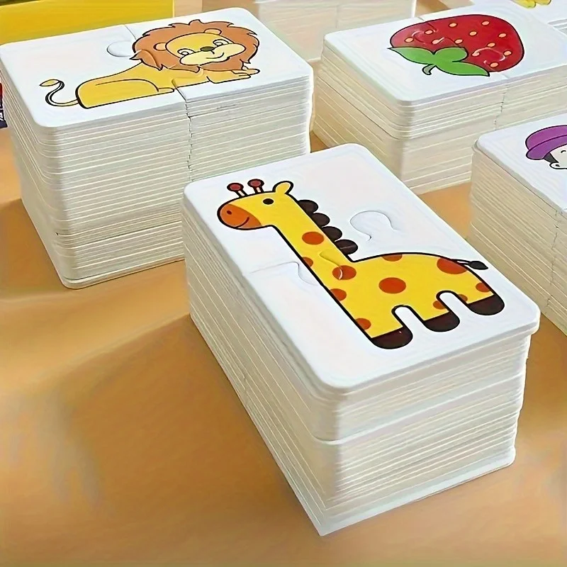 Zestaw puzzli dla dzieci - motyw zwierzęcy i pojazdów, zabawki edukacyjne do wczesnej nauki, gra edukacyjna rozwijająca poznawcze zdolności malucha