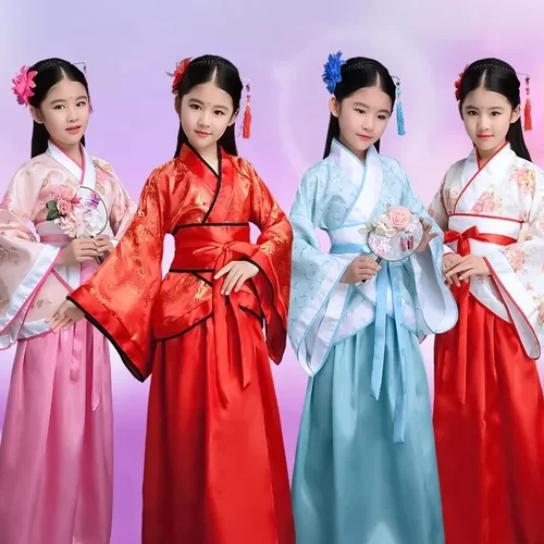 Conjunto de Cosplay de Halloween para niños, vestido de actuación de baile para niñas, disfraz de espectáculo, Vestido Hanfu, ropa tradicional china