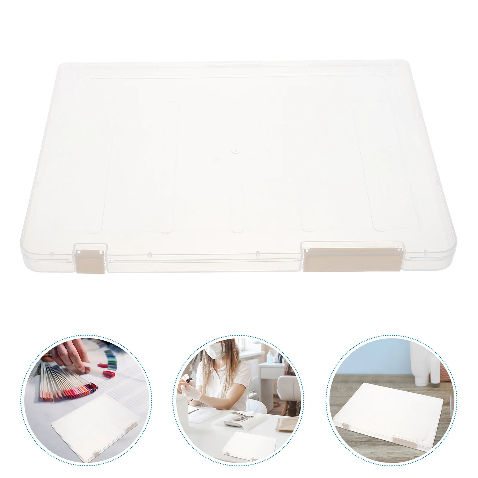 

Nail Organizer and Storage Box Sturdy Construction Transparent Design for Easy Visibility of Nail Art Accessories