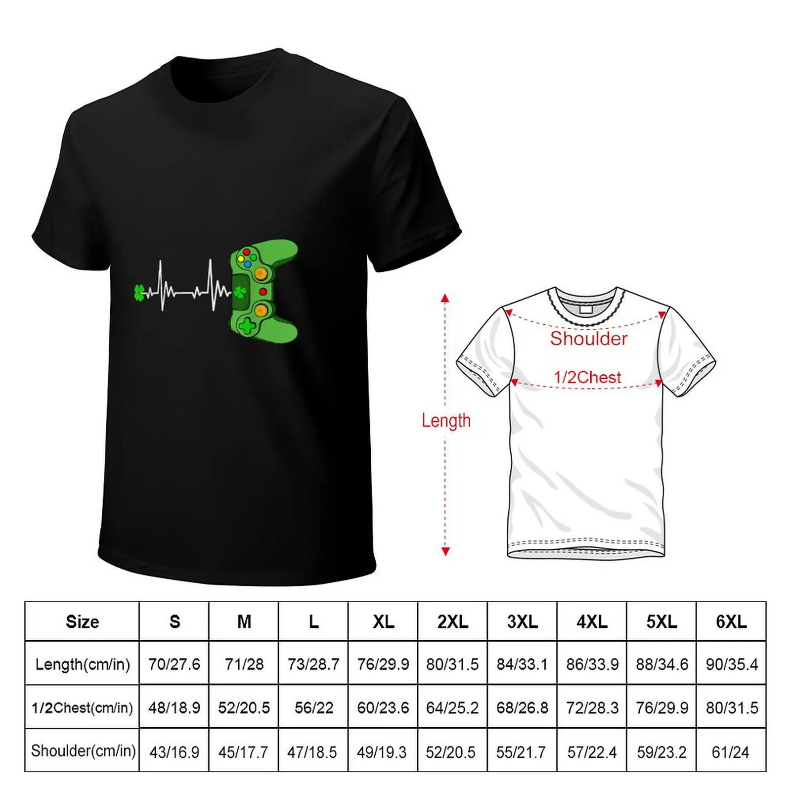 Irish Gamer Heartbeat Funny Luckiest Gamer Men Boys Kids T-Shirt Dry Fit Athletic Short Sleeve Shirt