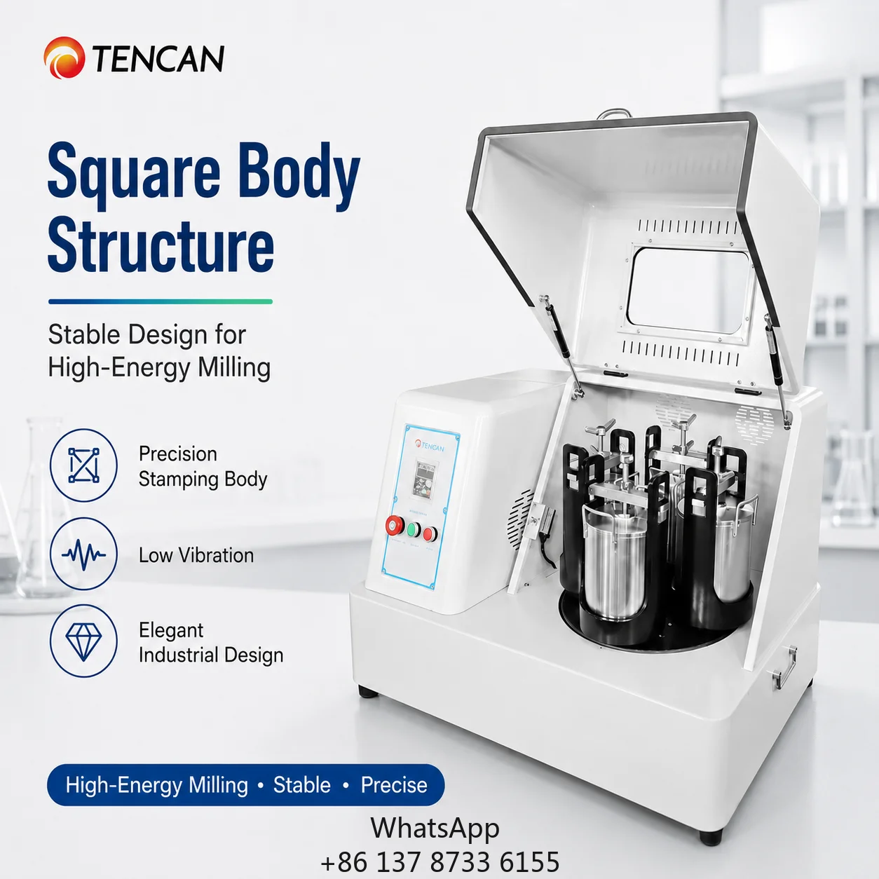 Lab Electric Planetary Ball Mill Grinder Gear Driven System Nano Pulverizer For Battery Material Chemical Sample Preparation