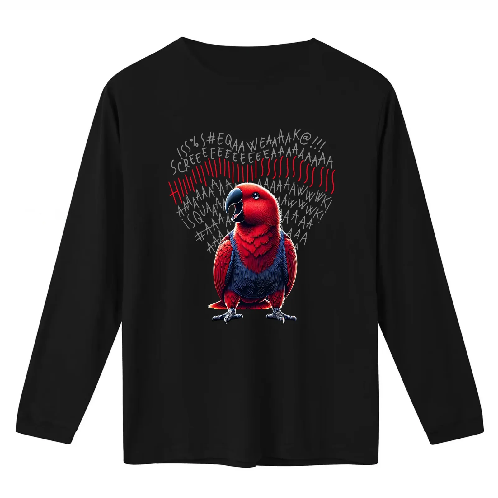 Funny Angry Red Eclectus Parrot Lover Birding T-Shirt Summer Casual Cotton Tee Oversized Streetwear Tops Unisex Men Women
