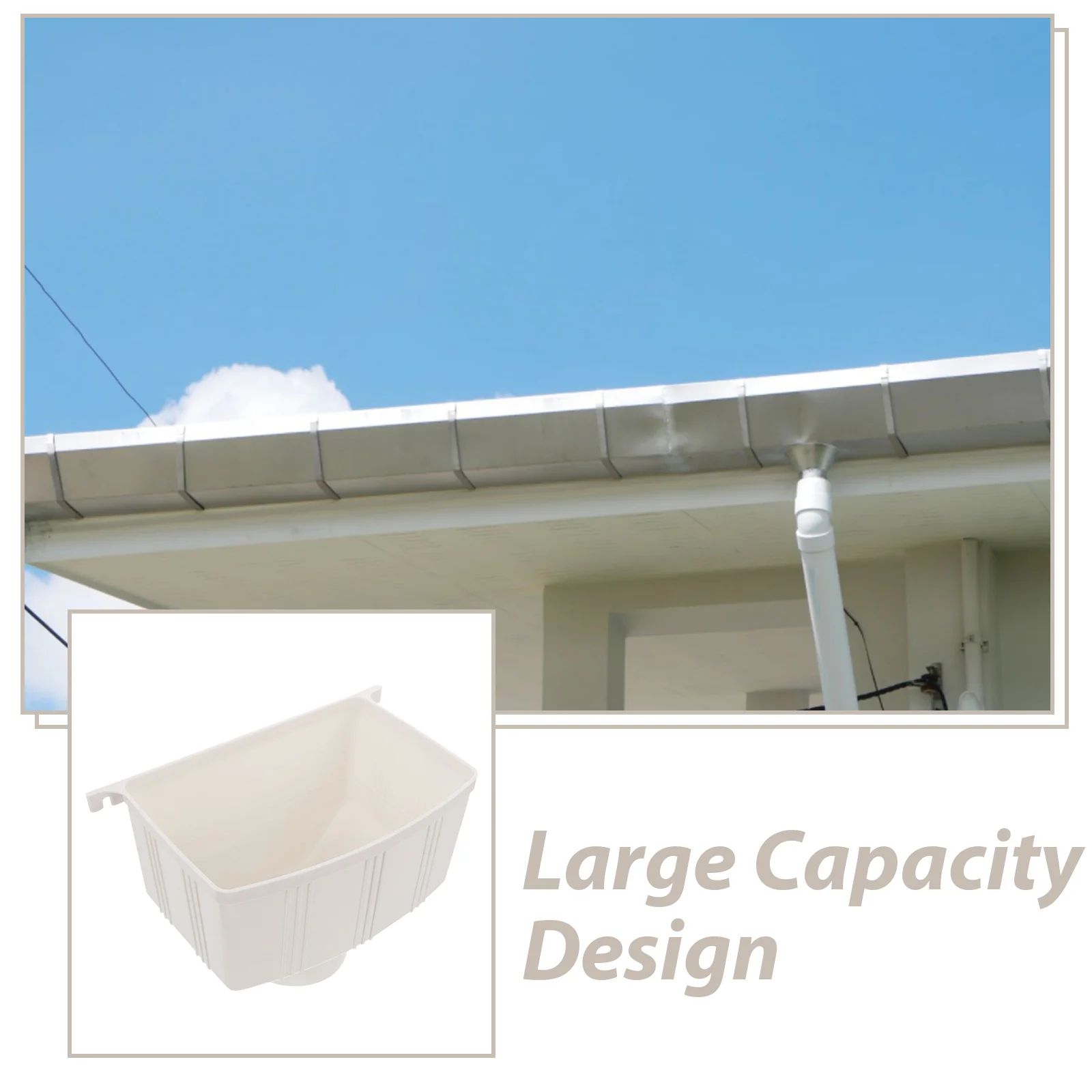 PVC Rain Bucket Gutter Downspout Strainer Filter Collection System Diverter Water Universal Barrel Plastic Catching