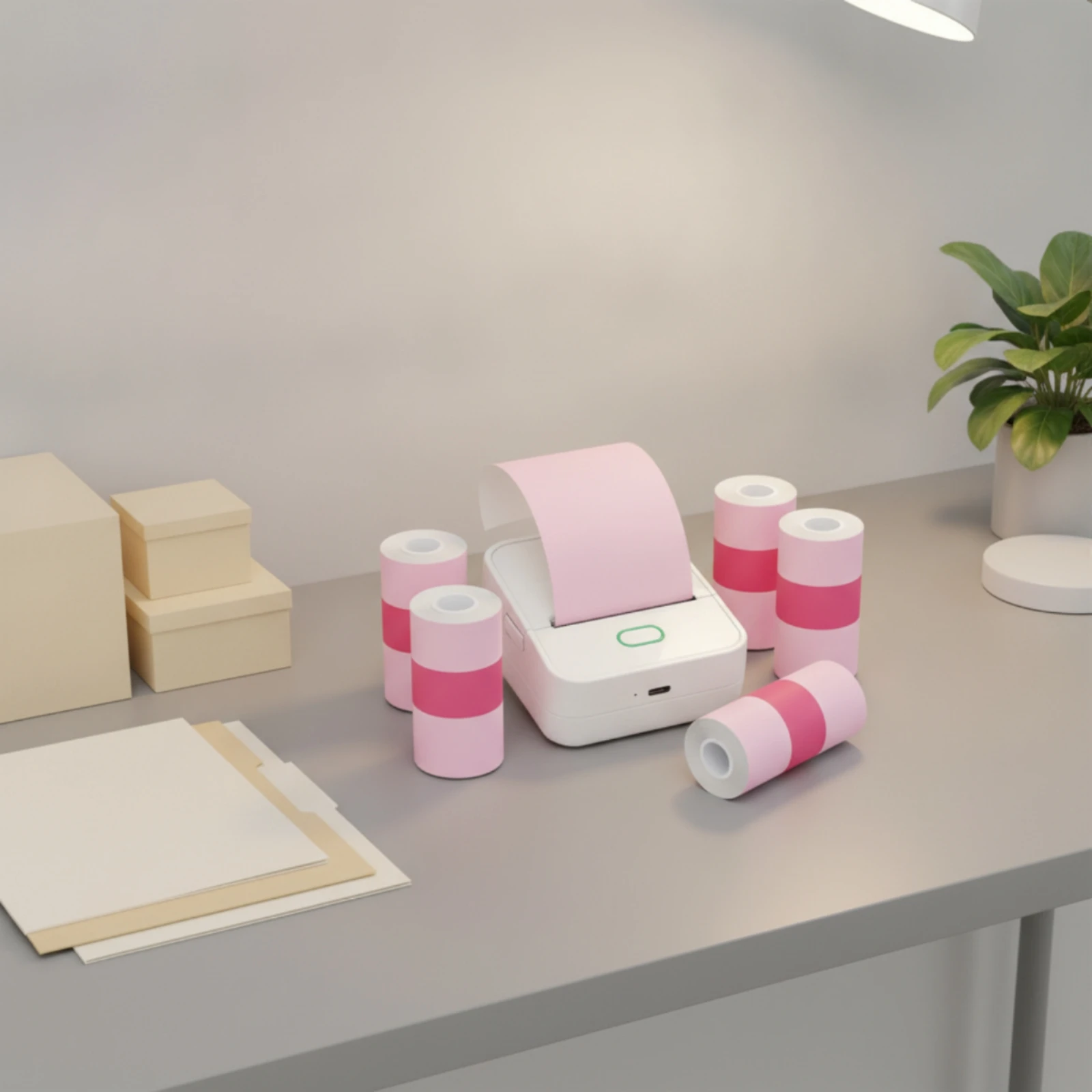Thermal Printer with Bluetooth Inkless Mini Label Printer Label Maker with Bluetooth Compact Sticker Maker Rechargeable