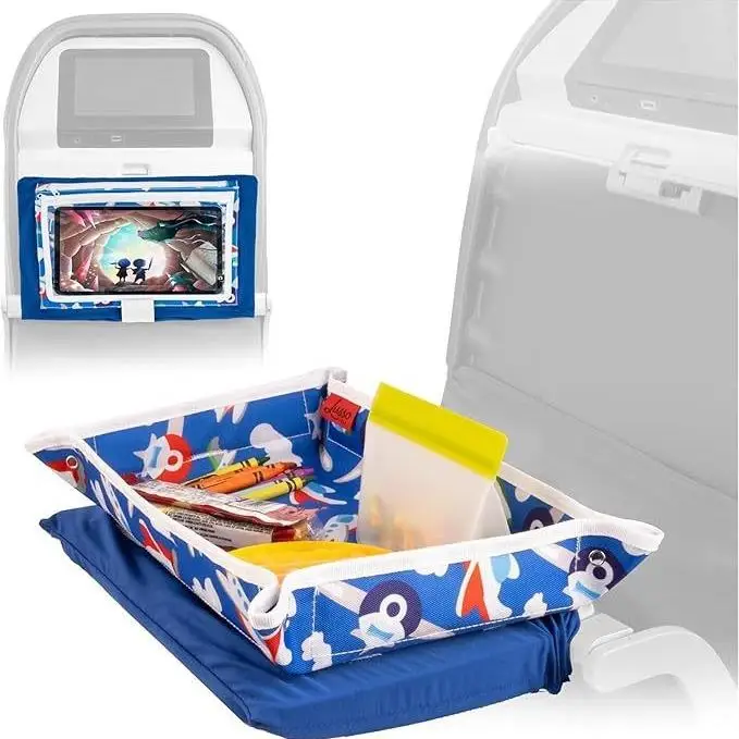 Portable Children's Meal Tray Cover Protective Shield for Train High-Speed Railway Aircraft Table Tray Storage Organizer