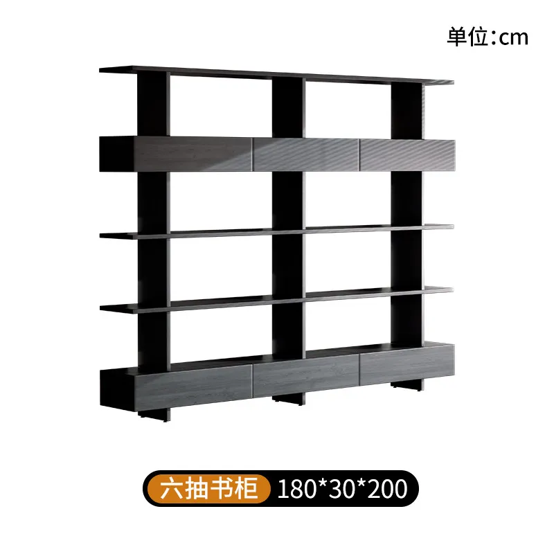 CX Italian minimalist bookshelf storage, floor-to-ceiling multi-layer storage rack, living room study storage rack