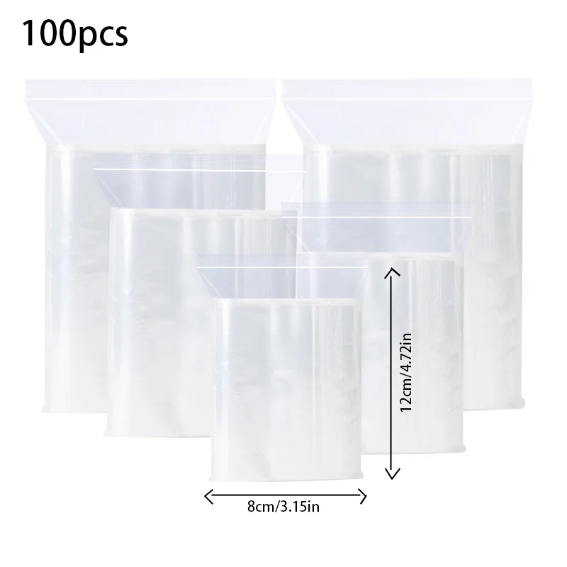 أكياس ختم PE شديدة التحمل - أكياس بلاستيكية سميكة مقاومة للماء للتخزين والحرف اليدوية والمجوهرات والتنظيم وسحاب قابل للإغلاق