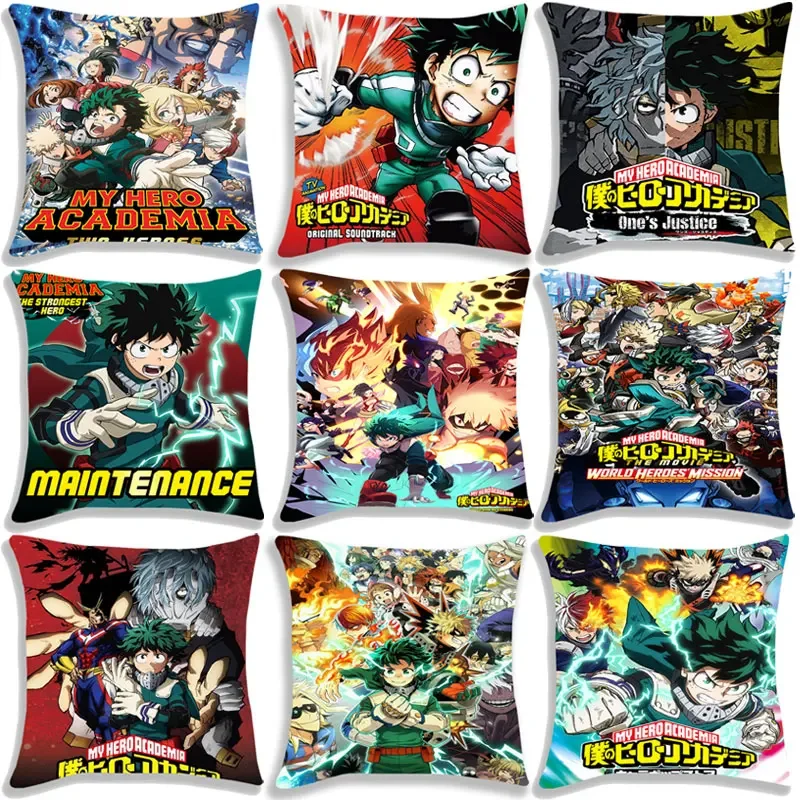 

My Hero Academia Pillow Case Cartoon Throw Pillowcover Cool Pillow Covers Sofa Anime Cushion Cover Deku Bakugou Decor Pillowcase