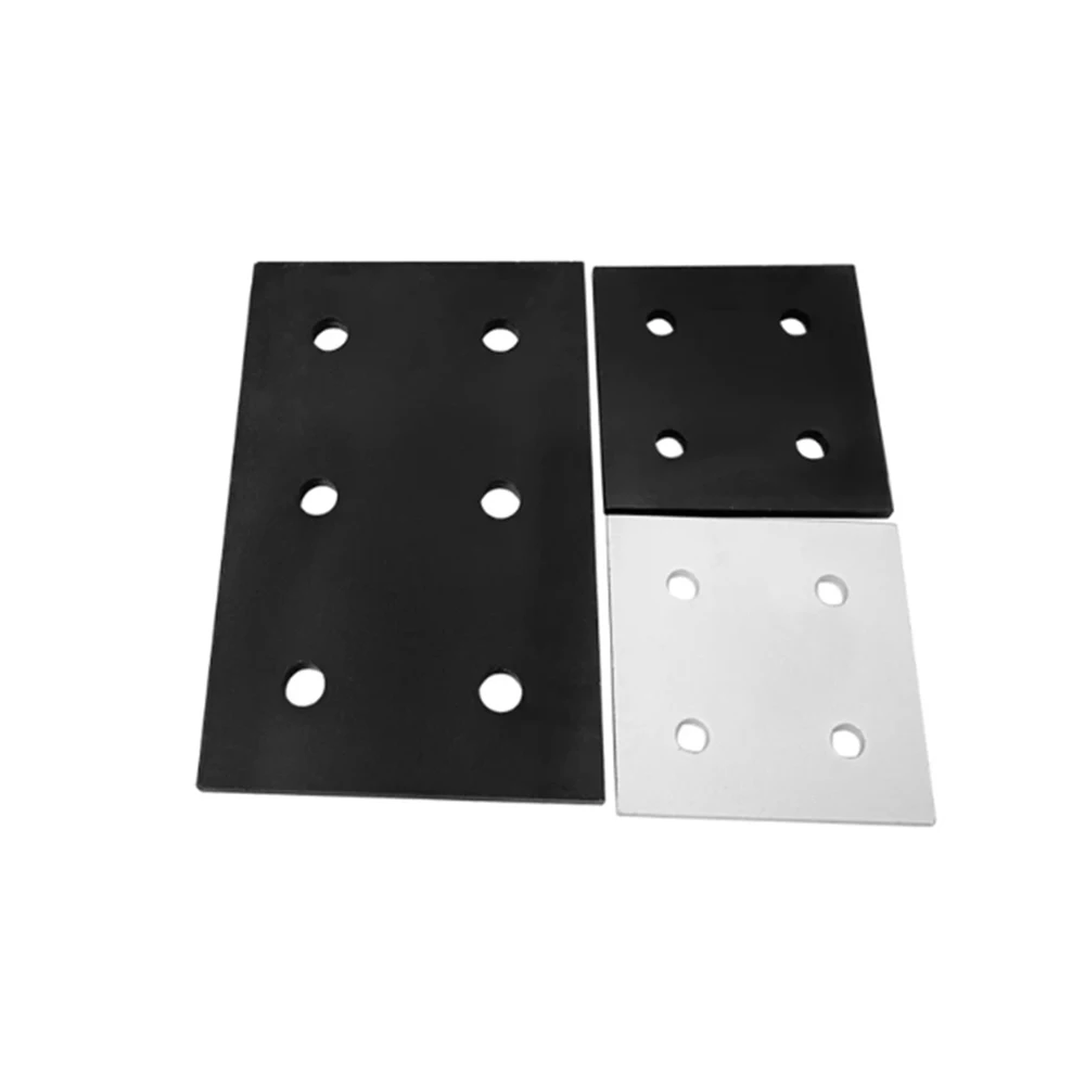 Black 6063 Aluminum Profile Vertical Connection Plate 2/3/4/6/8 Hole Fastener Angle Connector 2020/3030/2040/4040/6060 Series