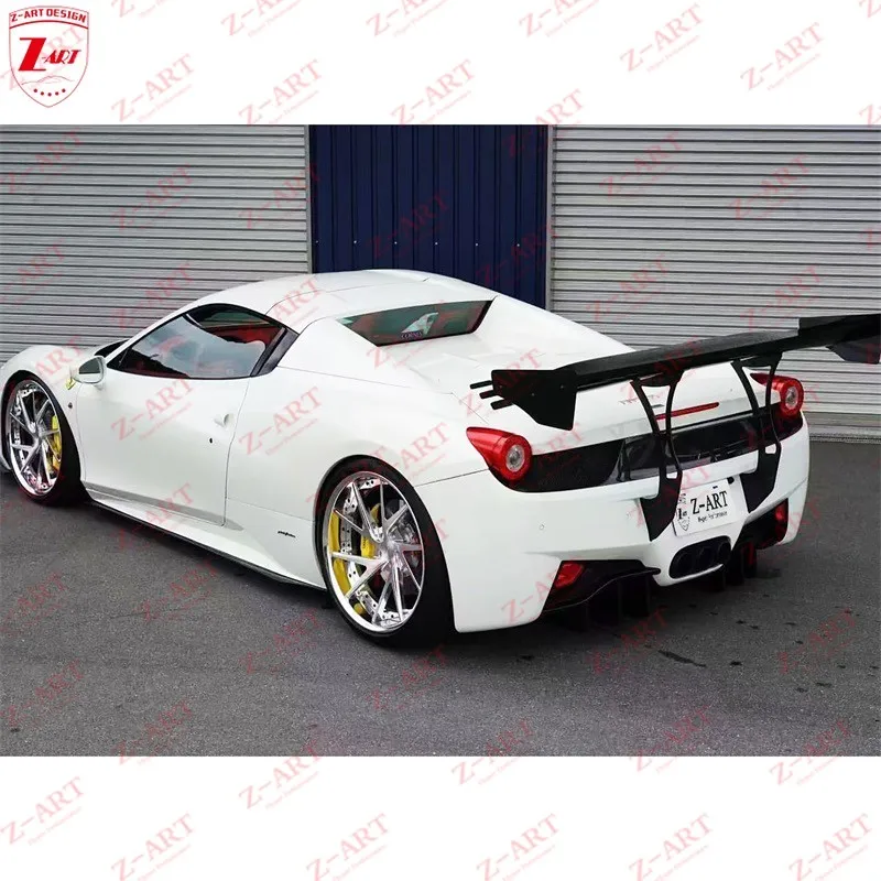 Z-ART 458 جناح خلفي من ألياف الكربون الجاف لسيارة فيراري 458 Prepreg جناح خلفي من ألياف الكربون #5
