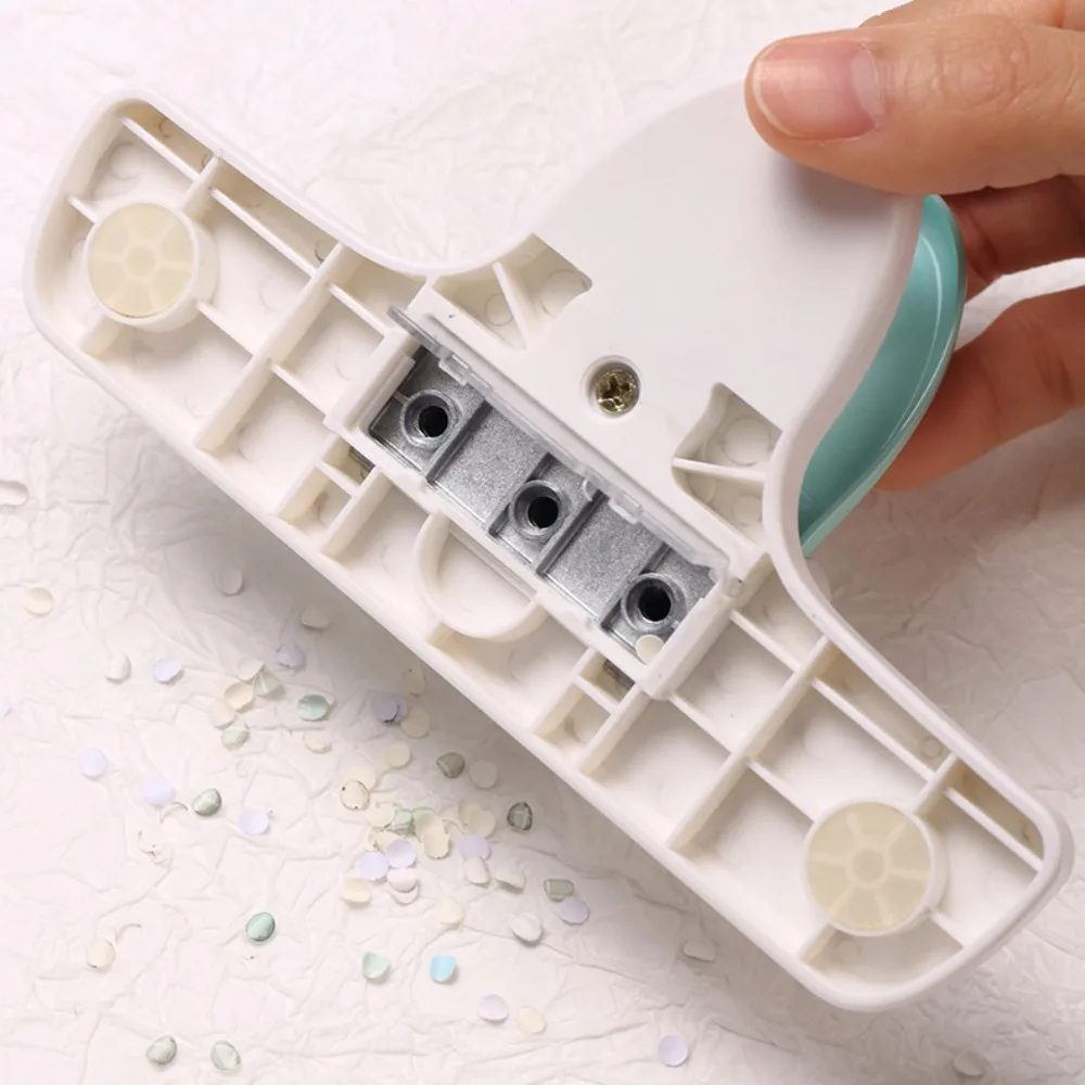 Adjustable Loose Leaf Paper Hole Punch 8 Sheet Capacity Stationery 3 Hole Paper Puncher Universal Green 4mm Hole Puncher