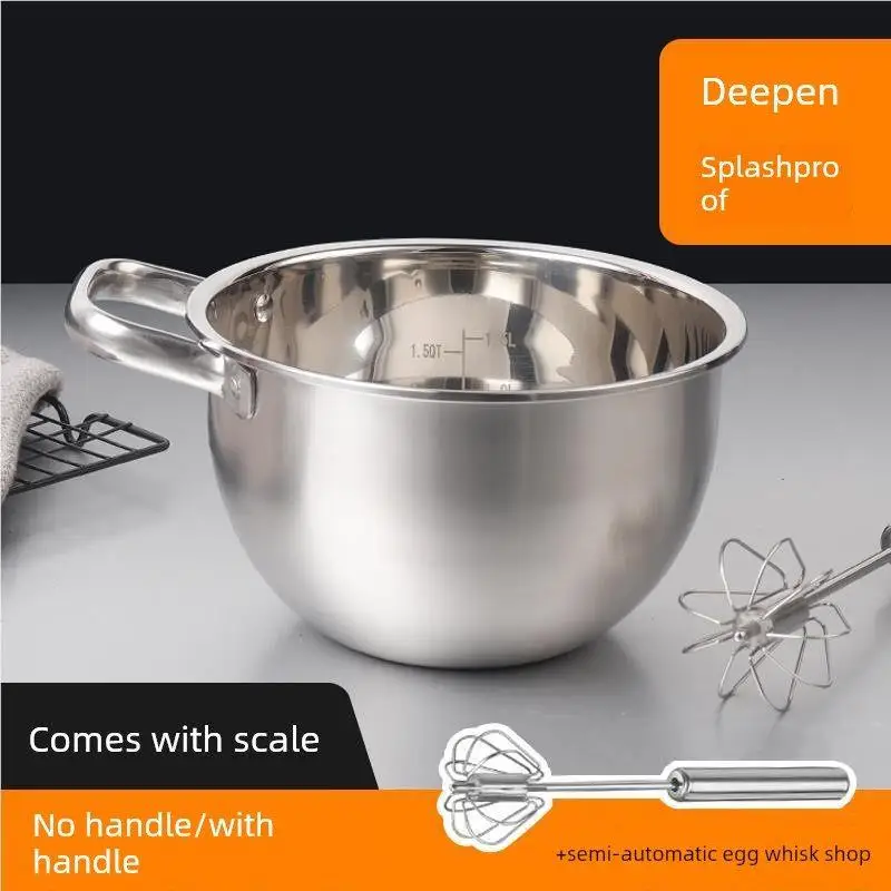 

316 Stainless Steel Kitchen Basin for Boiling Eggs Salad Bowl Soup Bowl Baking Washing Vegetables Home Use round Shape Matte ...
