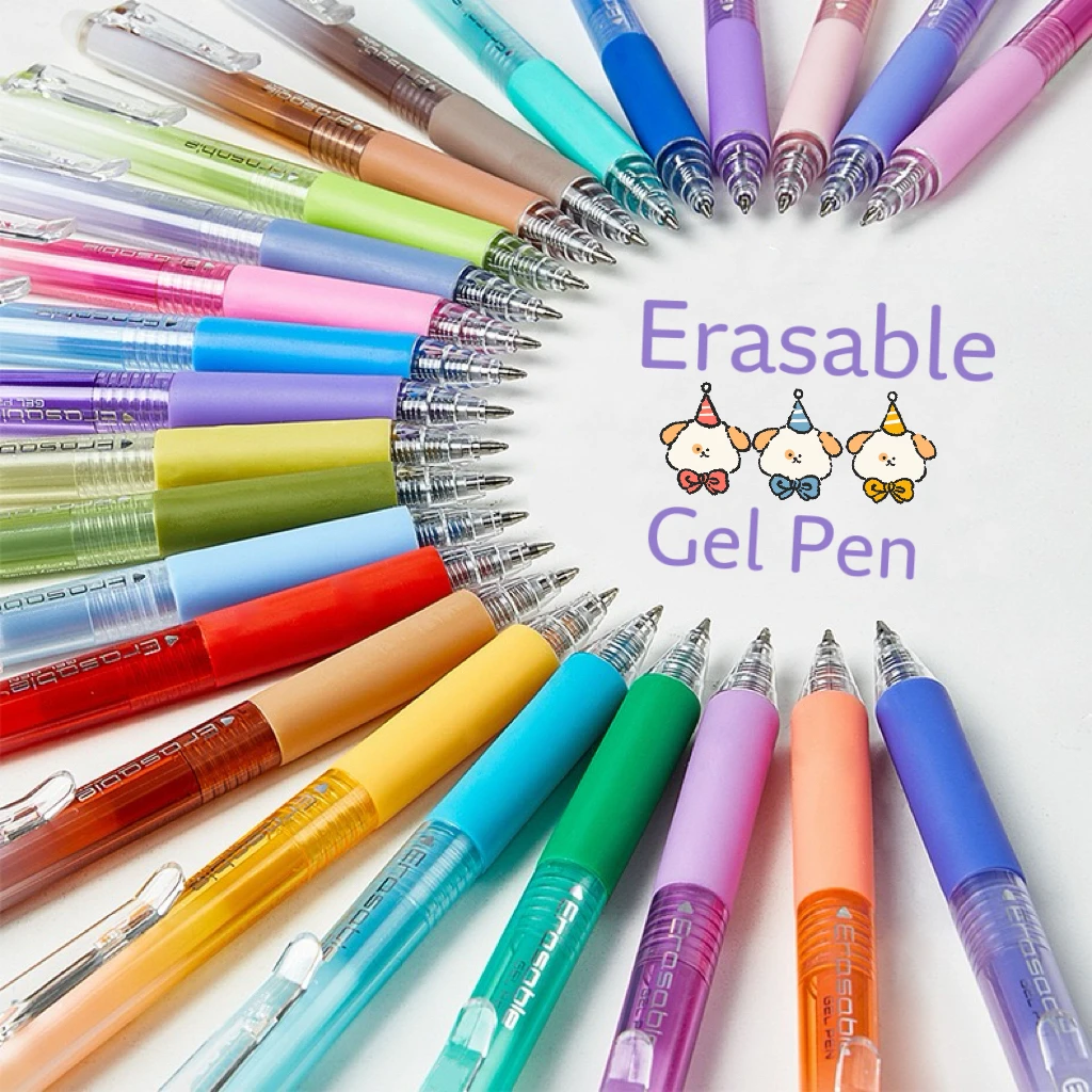 6/12/24/36pcs Retractable Erasable Gel Pens 0.7mm Pen Tip Smooth Writing Assorted Colors for School Office Stationery