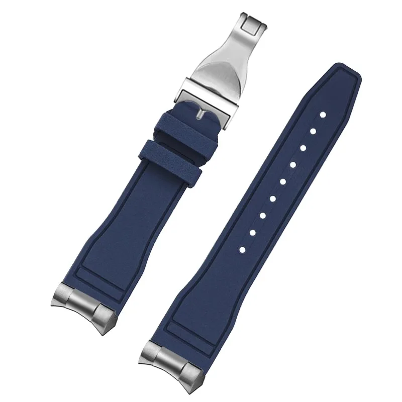 20 21 22mm High Quality Curved Fluororubber Watchband For Tudor Black Bay M79230R M79363N strap FKM Bracelet with metal adapter