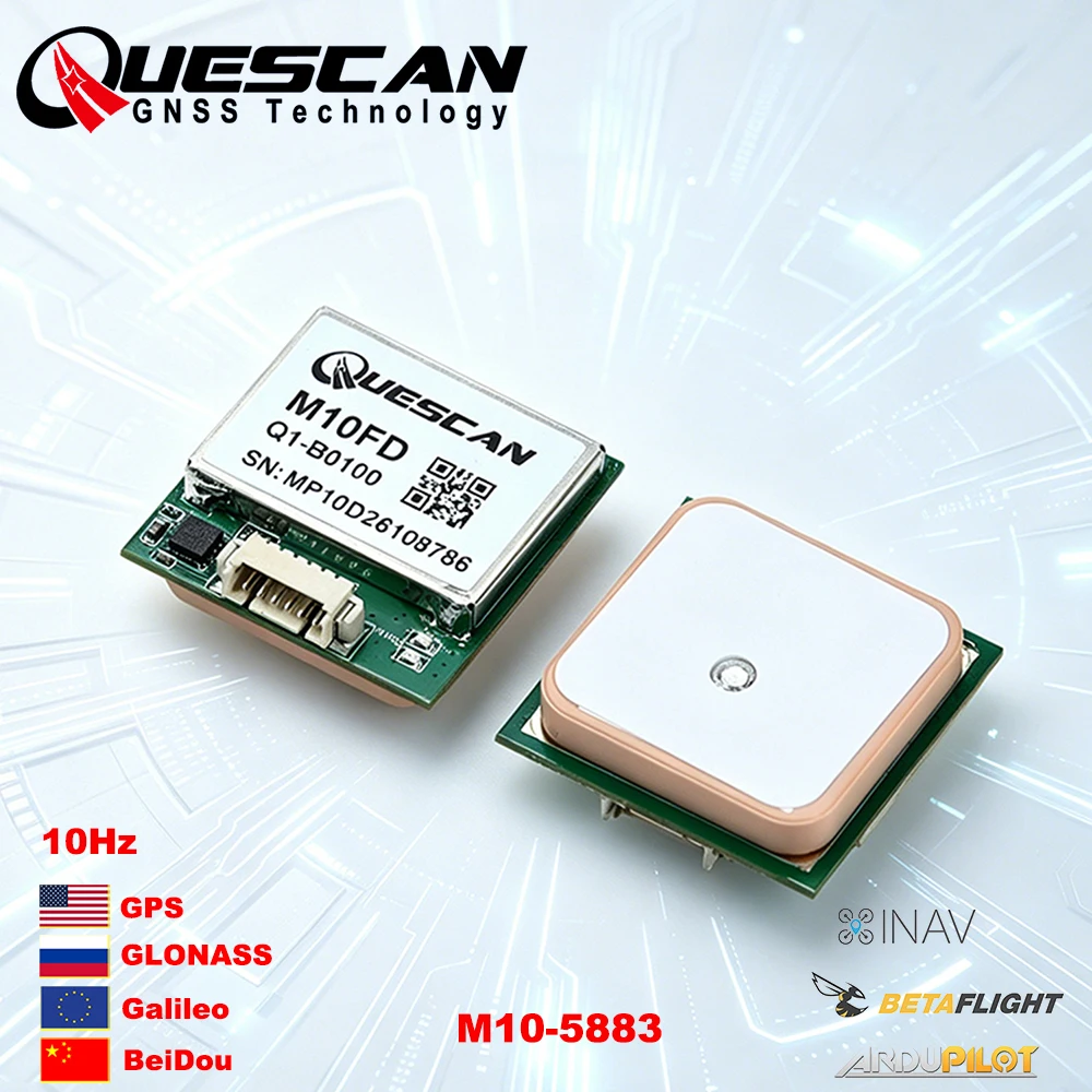 Drone Compass - QUESCAN M10FD FPV Drone GPS Modülü,