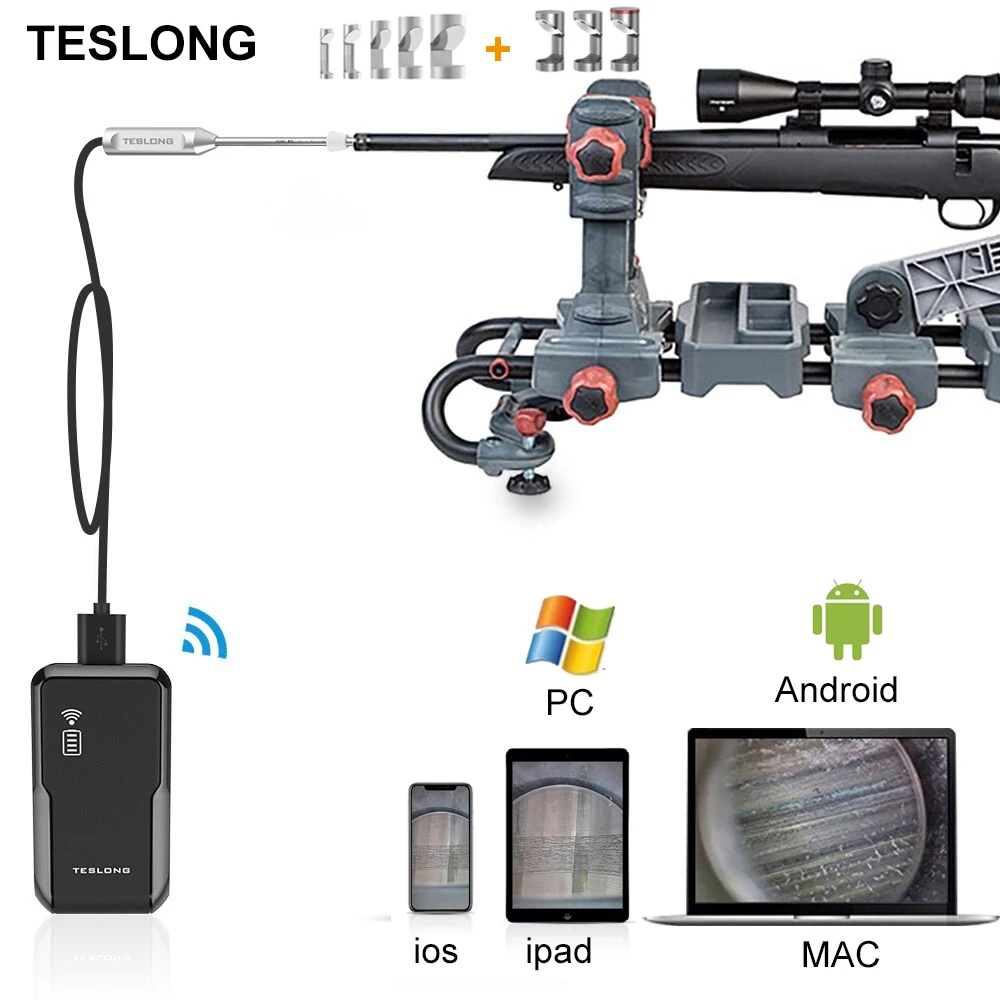 Teslong NTG150HW Rigid Rifle Borescope WiFi Close Focus Bore Scope Camera, 26inch Long Insertion Tube for iPhone iPad Android