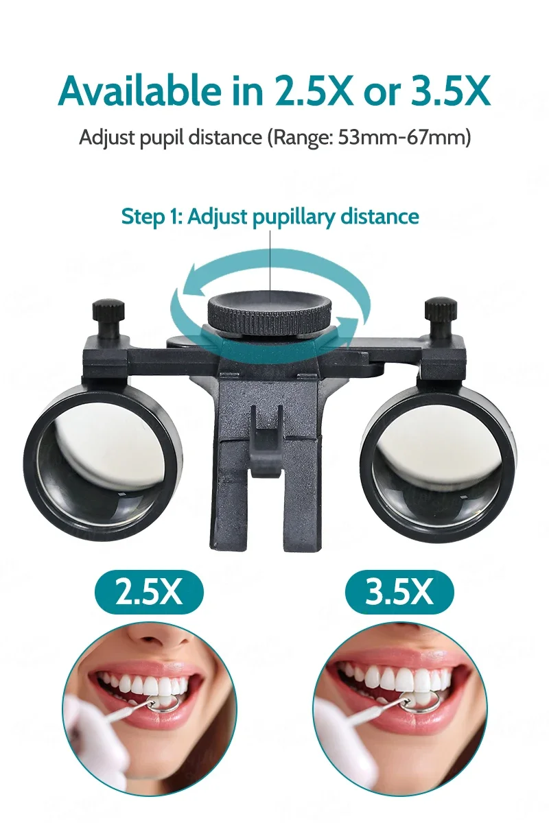 Portables 5w Headlamps Magnifiers 2.5x 3.5x Dentals Surgical Loupes With Led Headlights